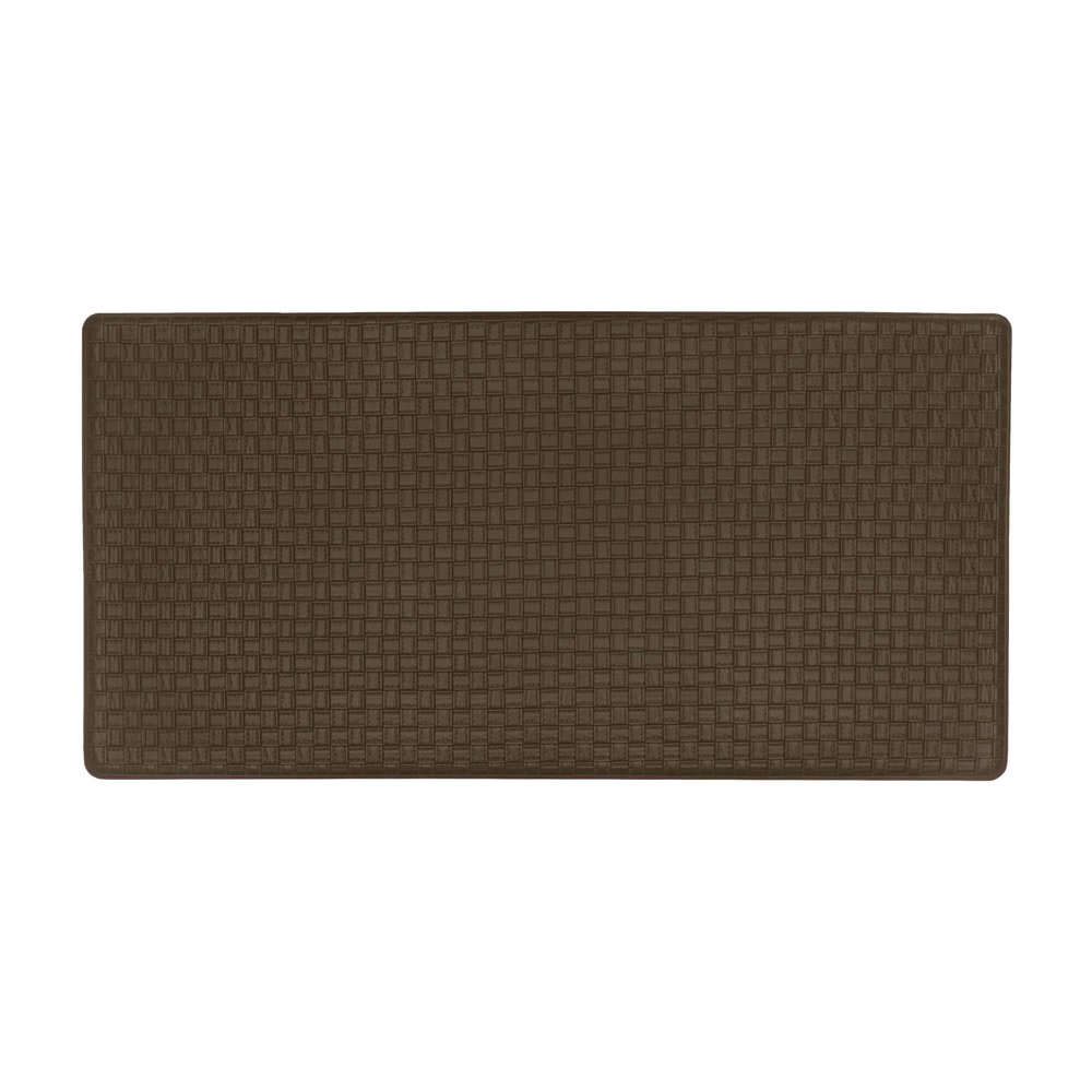 Achim Home Furnishings Woven-Embossed Faux-Leather Anti-Fatigue Mat - 20in x 39in - Espresso