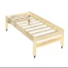 Pennsylvania Wooden Wheeled Platform Bed Solid Pine Wood Twin Size Bed with Casters Unfinished with Wooden Slats Mattress Support/No Box Spring Needed view 1
