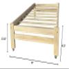 Pennsylvania Wooden Wheeled Platform Bed Solid Pine Wood Twin Size Bed with Casters Unfinished with Wooden Slats Mattress Support/No Box Spring Needed view 2