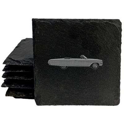 1964 Ford Galaxie 500: Classic Car Coasters with Space-Age Style - Square Slate - Set of 8