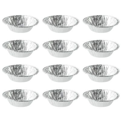 Hemoton 2.95 Inch Round Disposable Aluminum Tart Baking Pans Mini Pastry Mold for Individual Egg Tart Quiche and Dessert Baking
