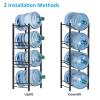 MOOACE 5 Gallon Water Jug Holder, 4 Tier Heavy Duty Water Cooler Jug Storage Rack, Detachable Water Dispenser Stand, Water Bottle Holder Organizer, Black view 3