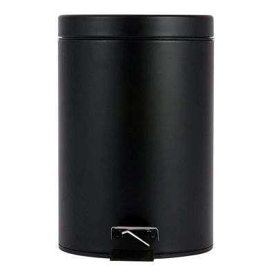 Garbage Bin for Kitchen Round Step Trash CanPedal Garbage Container Bin for Bathroom,Office and Kitchen,with Removable Inner WastebaskeMatte Black Garbage storage bucket Wastebasket Recycling Bin