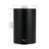 Garbage Bin for Kitchen Round Step Trash CanPedal Garbage Container Bin for Bathroom,Office and Kitchen,with Removable Inner WastebaskeMatte Black Garbage storage bucket Wastebasket Recycling Bin view 2