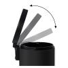 Garbage Bin for Kitchen Round Step Trash CanPedal Garbage Container Bin for Bathroom,Office and Kitchen,with Removable Inner WastebaskeMatte Black Garbage storage bucket Wastebasket Recycling Bin view 3