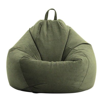 AMGJ Bean Bag Chair Cover Only(No Filler), Corduroy Fabric Lazy Sofa Cover for Organizing Children Plush Toys, for Adults, Kids, Teens,Green,90x110cm