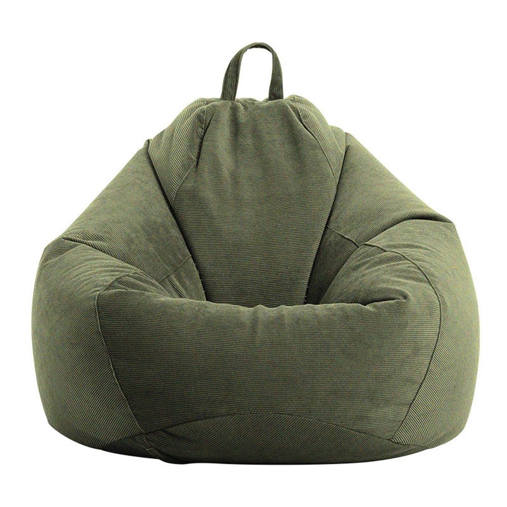 AMGJ Bean Bag Chair Cover Only(No Filler), Corduroy Fabric Lazy Sofa Cover for Organizing Children Plush Toys, for Adults, Kids, Teens,Green,90x110cm