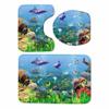 3-Piece Underwater World Animal Bathroom Rug Set, Bathroom Washable Non-Slip Rug, U-Shaped Contouring mat and Toilet seat Cover mat for Bathroom, Children's Bathroom, Kitchen. (C) view 1