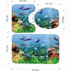 3-Piece Underwater World Animal Bathroom Rug Set, Bathroom Washable Non-Slip Rug, U-Shaped Contouring mat and Toilet seat Cover mat for Bathroom, Children's Bathroom, Kitchen. (C) view 2