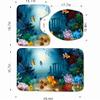 3-Piece Underwater World Animal Bathroom Rug Set, Bathroom Washable Non-Slip Rug, U-Shaped Contouring mat and Toilet seat Cover mat for Bathroom, Children's Bathroom, Kitchen. (B) view 2