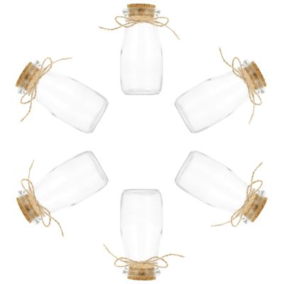 Cabilock 6pcs Glass Dessert Bottles with Lids for Yogurt Pudding and Mousse Easy to Clean Storage Jars for Home Use