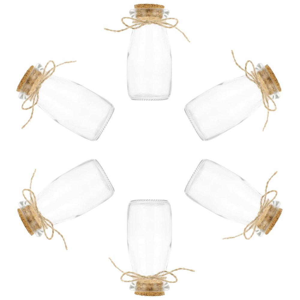 Cabilock 6pcs Glass Dessert Bottles with Lids for Yogurt Pudding and Mousse Easy to Clean Storage Jars for Home Use