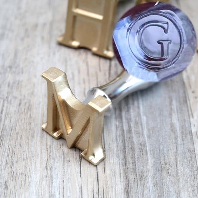 Custom Ice Cube Stamp,DIY Monogram Ice Branding Stamp with Removable Brass Head,Personalized Bar Ice Stamp (Wooden Handle, 1")