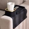 Couch Cup Holder Tray, Elimiko Silicone Anti-Spill and Anti-Slip Couch Drink Holder, Strong and Weighted Phone/Remote/Snacks Sofa Cup Holder (Black) view 1
