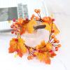 Babody 6Pcs Mini Candle Ring Wreath, 4.7In Articial Maple Leaves Candle Ring Candle Christmas Candle Holder Ring Fall Maple Leaf Candle Ring, Orange, 210609XU05 6pcs 805 1636215051 view 4