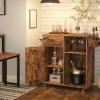 HOOBRO Kitchen Island, Storage Cabinet with Drawer, Kitchen Cart with Spice and Towel Rack, Saving Space, Easy Assembly, for Living Room, Rustic Brown BF12ZD01 view 2