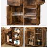HOOBRO Kitchen Island, Storage Cabinet with Drawer, Kitchen Cart with Spice and Towel Rack, Saving Space, Easy Assembly, for Living Room, Rustic Brown BF12ZD01 view 3