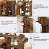 HOOBRO Kitchen Island, Storage Cabinet with Drawer, Kitchen Cart with Spice and Towel Rack, Saving Space, Easy Assembly, for Living Room, Rustic Brown BF12ZD01 view 4