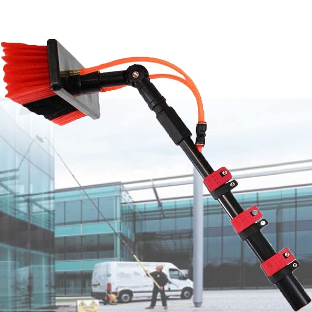 WZFANJIJ Telescopic Rod Window Cleaning, Solar Panel Cleaning Brush and Pole Water Fed, 3.6-11M for Photovoltaic Panel Cleaning, Trucks Windows, Window Glass Wall,18FT/5.4M