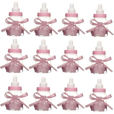 Yitengteng Milk Bottles for Parties, Adorable Baby Party Favors for Games or Decorations Pink Candy Bottle for Baby Shower