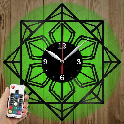 LED Vinyl Clock - Light Vinyl Wall Clock - Abstract - Custom Original Gift - Art LED Clock Design - Personalised LED Vinyl Record Wall Clock - Unique LED Light Home Decor