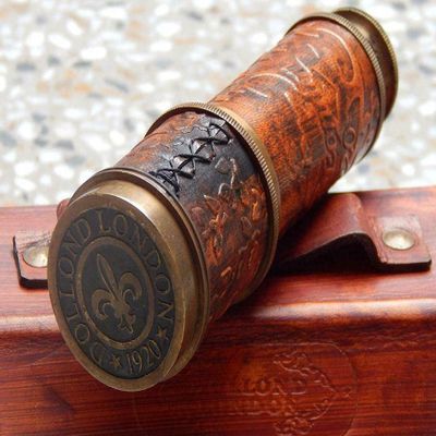 16" Nautical Marine Leather Solid Brass Telescope Dolland London-Antique Gift