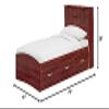 Better Home Products California Captains Bed with Bookcase Headboard and 3 Jumbo Drawers (Mahogany) - Twin Size view 2