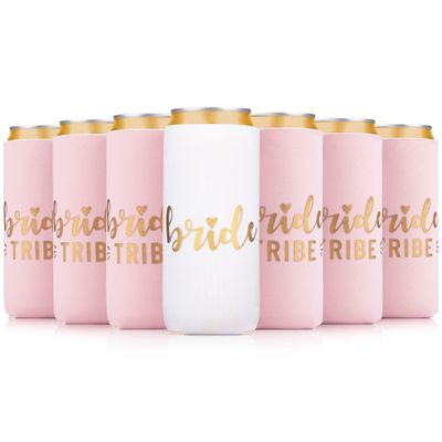 Prazoli Bachelorette Can Coolers - Slim (12) - Bridal Party Gifts & Decorations, Accessory