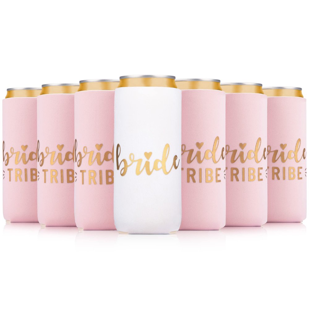 Prazoli Bachelorette Can Coolers - Slim (12) - Bridal Party Gifts & Decorations, Accessory