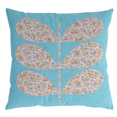 A&B Home Small 18x18 Square Cotton Floral Pattern Printed Throw Decorative & Accent Sofa/Couch Pillow, Blue