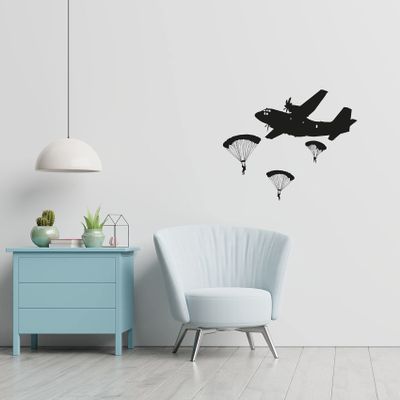 Parachute Parachutes Military Swat Team Army Men Soldier Wall Sticker Art Decal for Girls Boys Room Rooms Playroom Bedroom Gym House Home Decor Stickers Walls Art Vinyl Decoration Size (18x20 inch)
