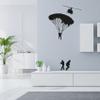Helicopter Parachute Military Swat Team Army Men Soldier Wall Sticker Art Decal for Girls Boys Room Rooms Playroom Bedroom Gym House Home Decor Stickers Walls Art Vinyl Decoration Size (30x40 inch) view 2