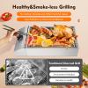 Portable Electric Grill Griddle, Barbecue Smokeless Cooking Bbq Oven Barbecue Pan Grill Equipment Commercial Flat Top Grill Hot Plate for Indoor Outdoor Camping, Backpacking view 3