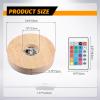 Honoson 3.94 Inch Wooden Light Stand Base Colorful LED Lights Display Base with Remote Control for Selenite Tower 3D Laser Crystal Glass Resin Art (8 Pieces) view 2