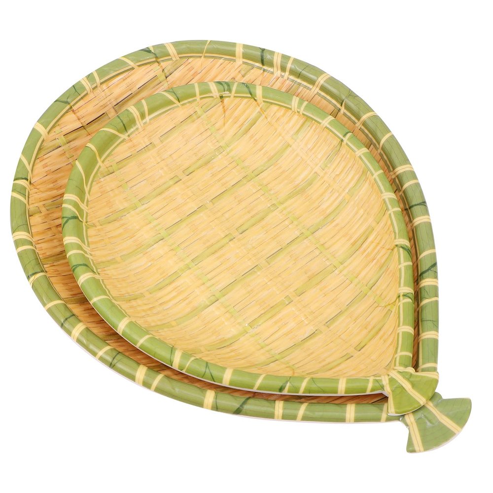 Cabilock 2pcs Imitation Woven Trays Decorative Storage Baskets for Snacks Fruits and Bread Unique Fish-shaped Design for Home and Hospitality Use