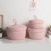 Cabilock 1pc Remote Controller Storage Box Wicker Basket Lid Cotton Rope Woven Decorative Storage view 4