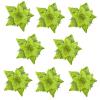 Babody Glitter Christmas Poinsettia Flowers, 8Pcs Artificial Flowers Christmas Flowers Faux Poinsettia DIY Flower Centerpiece Arrangement for Christmas Tree Wreaths Holiday Decor (Green) view 1
