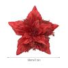 Babody Glitter Christmas Poinsettia Flowers, 8Pcs Artificial Flowers Christmas Flowers Faux Poinsettia DIY Flower Centerpiece Arrangement for Christmas Tree Wreaths Holiday Decor (Green) view 2