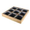 AIZYR Ceramic Snack Serving Platter with Wooden Tray, Sushi Display Plate Appetizer Serving Plate for Home Restaurant Party,E view 1