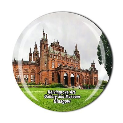 Scotland 3D Kelvingrove Art Gallery and Museum Fridge Magnet Souvenir Crystal Glass Magnet Travel Souvenir Collection Gift Home Kitchen Decoration