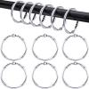 Karenhi 12 Pieces Round Shower Curtain Hooks Rings, Rust Proof Metal Shower Hooks Rings for Home Bathroom Bedroom Kitchen Glide Rods Application, Snap Joint Design(Silver, Rustic Style) view 1
