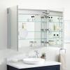 Signature Hardware 456079 Seren 35-1/2" x 32" Lighted Frameless 2 Door Medicine Cabinet with Tunable LED and Wireless Speaker - Aluminum view 2