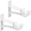 Juvielich 2Pcs Curtain Rod Brackets, Curtain Rod Brackets No Drilling with Screws, CreamCurtain Rod Brackets with Screws with Plastic Buckle for Drapes Decorative Fit for 25-28mm Rod 80x108x19mm view 1