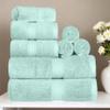 Superior Egyptian Cotton Pile 8 Piece Towel Set, Includes 2 Bath, 2 Hand, 4 Face Towels/Washcloths, Ultra Soft Luxury Towels, Thick Plush Essentials, Guest Bath, Spa, Hotel Bathroom, Sea Foam view 2