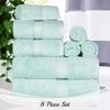 Superior Egyptian Cotton Pile 8 Piece Towel Set, Includes 2 Bath, 2 Hand, 4 Face Towels/Washcloths, Ultra Soft Luxury Towels, Thick Plush Essentials, Guest Bath, Spa, Hotel Bathroom, Sea Foam view 3