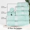 Superior Egyptian Cotton Pile 8 Piece Towel Set, Includes 2 Bath, 2 Hand, 4 Face Towels/Washcloths, Ultra Soft Luxury Towels, Thick Plush Essentials, Guest Bath, Spa, Hotel Bathroom, Sea Foam view 4