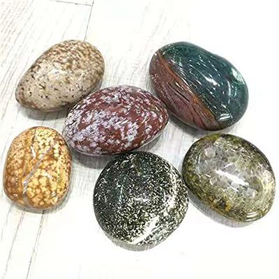 Bulk Quartz Natural Crystals Ocean Jasper Palm Stone for feng Shui 5pcs