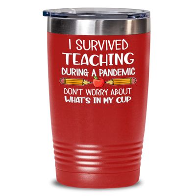The Improper Mug Teacher Tumbler I Survived Teaching During A Pandemic Funny Quarantine Appreciation Thank You End of Year Idea for Online Virtual Instructor Professor