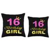 16th Birthday Girl Princess Cute Art For 16 Years Old Throw Pillow view 3