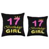17th Birthday Girl Princess Cute Art For 17 Years Old Throw Pillow view 3